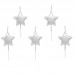 Conj 5 Velas Estrelas Prata