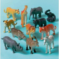 12 Mini Figuras Animais Selva