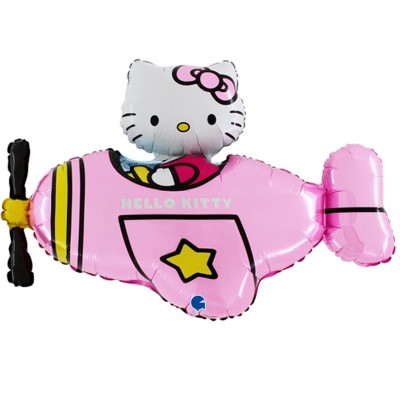Balão Hello Kitty Avião Rosa