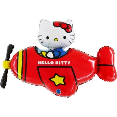 Balão Hello Kitty Avião Vermelho