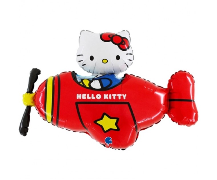 Balão Hello Kitty Avião Vermelho