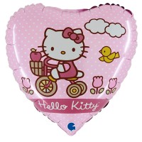Balão Coração Hello Kitty 