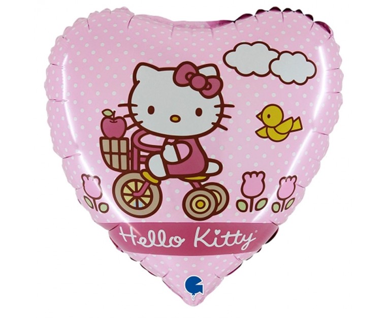 Balão Coração Hello Kitty 