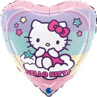 Balão Hello Kitty Unicórnios e Arco Íris 