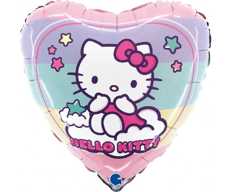 Balão Hello Kitty Unicórnios e Arco Íris 
