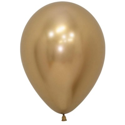 50 Balões Reflex  Gold 30 cms