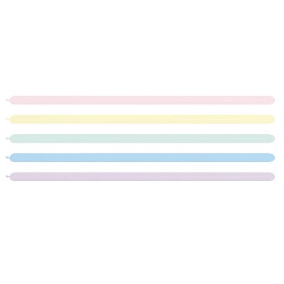 100 Balões  Modelar Multicoloridos Cores Pastel