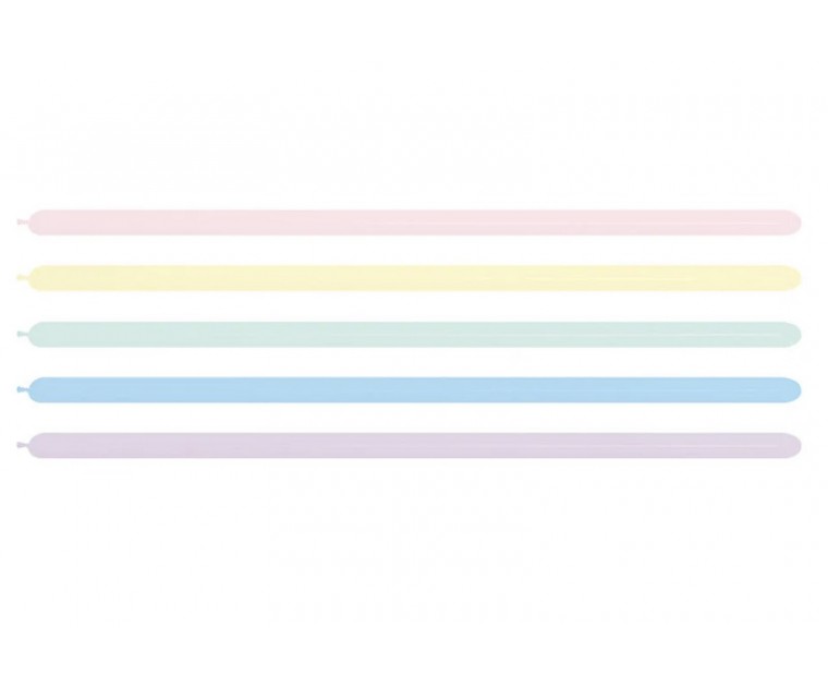 100 Balões  Modelar Multicoloridos Cores Pastel