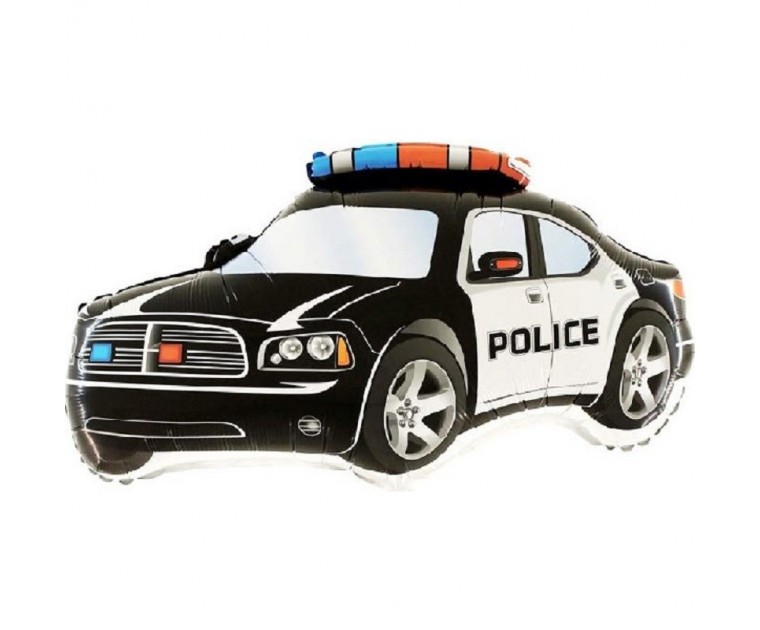 Balão Carro Polícia Preto 79 cms