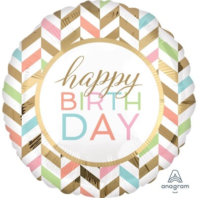 Balão Foi Happy Birthday Cores Pastel