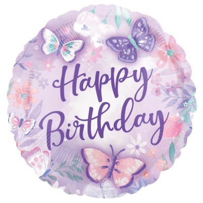 Balão Foil Borboleta Happy Birthday