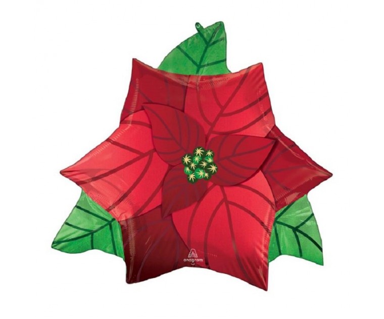 Balão Foil POINSETTIA 66cms