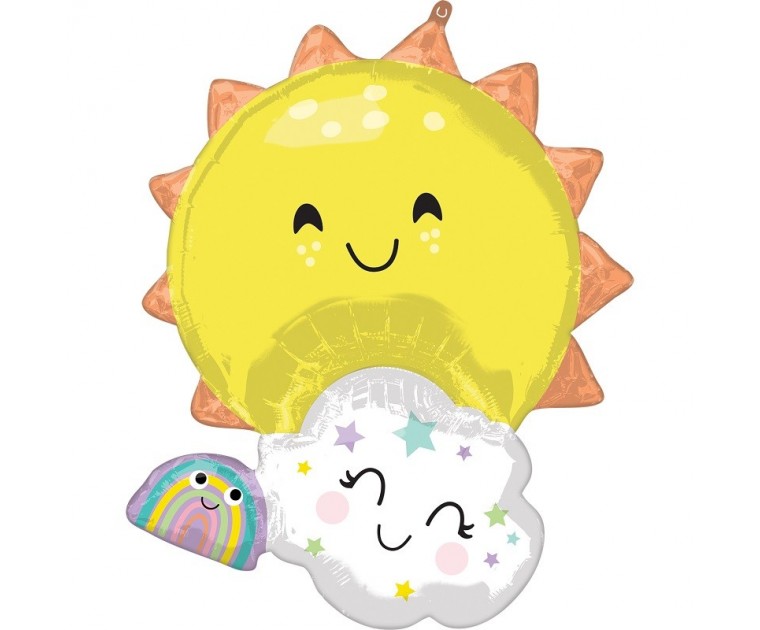 Balão Foil Sol, Núvem e Arco Íris