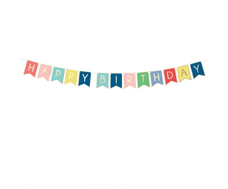 Banner Happy Birthday Color Mix