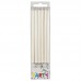Conj. 12 Velas Brancas Peroladas c/ Suporte