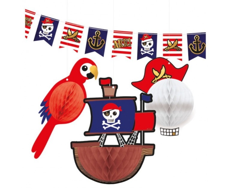 Kit de Decoração Piratas Mapa Tesouro