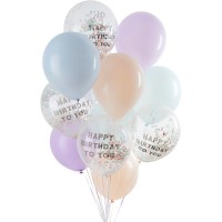 Mix 12 Balões Happy Birthday Mix 12 Balões Happy Birthday