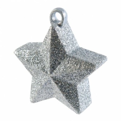 Peso Balão Estrela Prateada Glitter