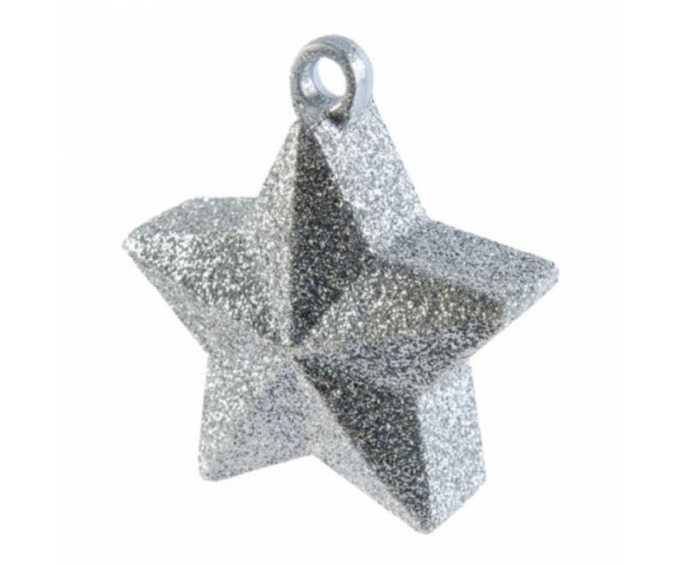 Peso Balão Estrela Prateada Glitter