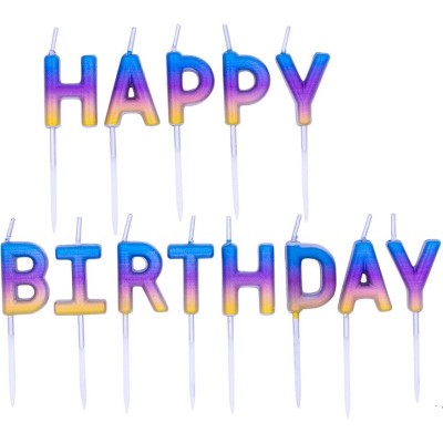 Velas Happy Birthday Ombré