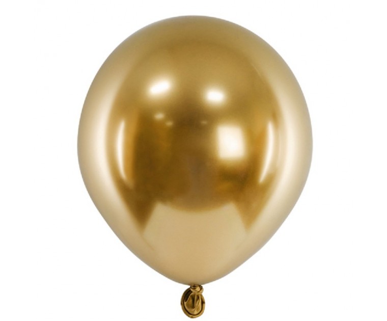 10 Balões Glossy Dourados