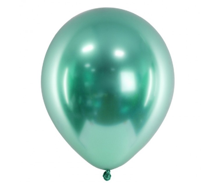 10 Balões Glossy Verde Garrafa