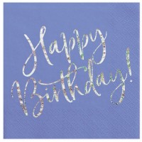 Guardanapos Navy Blue Happy Birthday Iridiscente