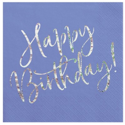 Guardanapos Navy Blue Happy Birthday Iridiscente