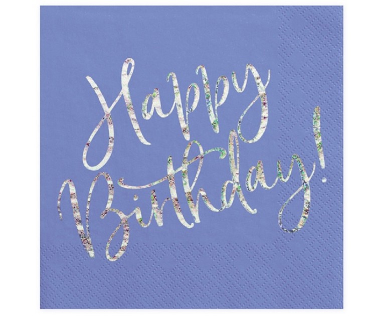 Guardanapos Navy Blue Happy Birthday Iridiscente