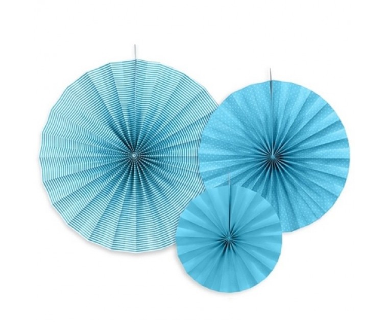 3 Rosetas Padrão Azul Turquesa