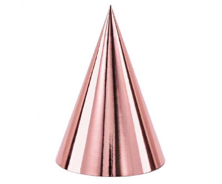 6 Chapéus de Festa Rose Gold