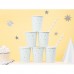 6 Copos Azul Claro com Estrelas Prata