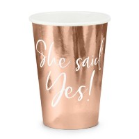 6 Copos She said yes! rose gold 220ml