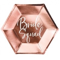 6 Pratos Bride squad Rose Gold