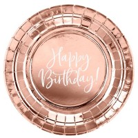 Pratos Rose Gold Happy Birthday