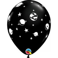6 Balões Estrelas e Planetas Pretos