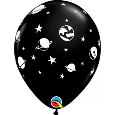 6 Balões Estrelas e Planetas Pretos