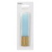 12 Velas Azuis Base Dourada 14 cms