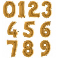 Balões Números Dourado Escuro 1 Metro