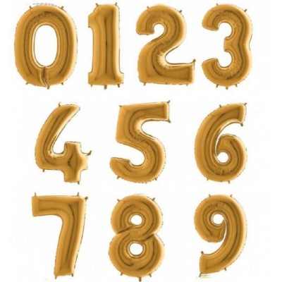 Balões Números Dourado Escuro 66 cms