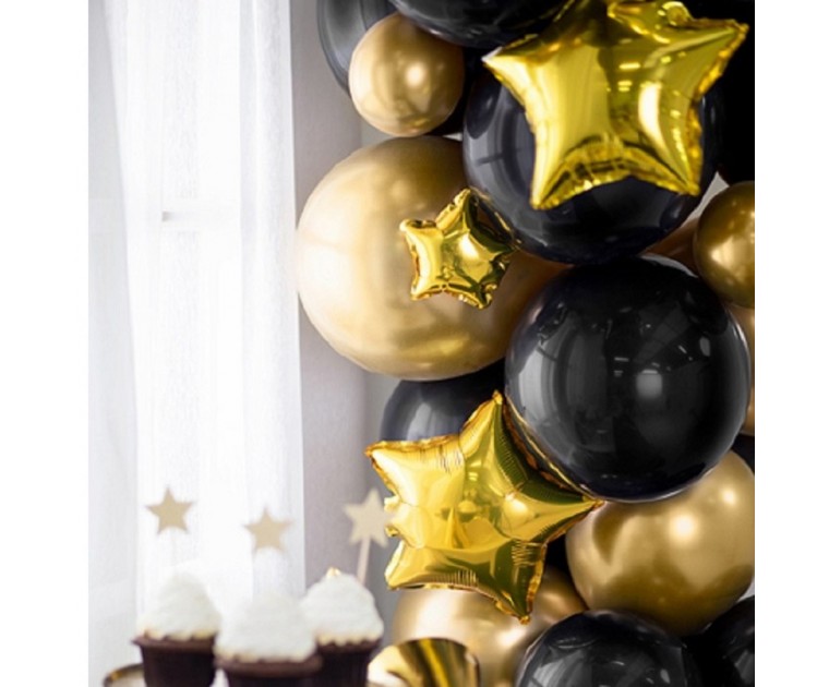 25 Balões Foil Estrela Dourados 25 cms