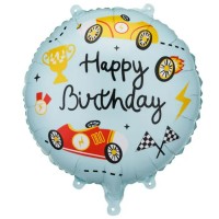 Balão Carros de Corrida Happy Birthday