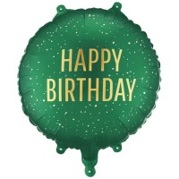Balão Redondo Verde Happy Birthday