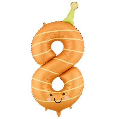  Balão Foil  Nº8 Laranja
