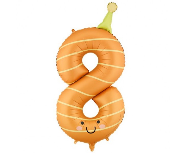  Balão Foil  Nº8 Laranja
