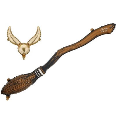 Conj. balões Vassoura Harry Potter e Snitch