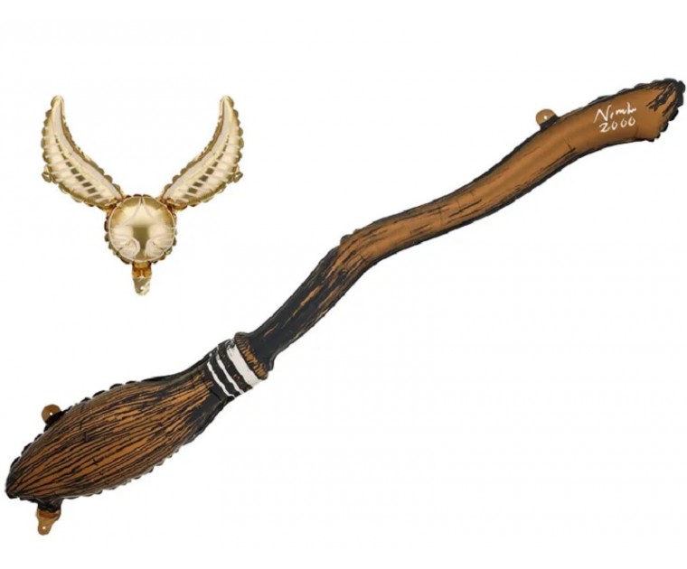 Conj. balões Vassoura Harry Potter e Snitch