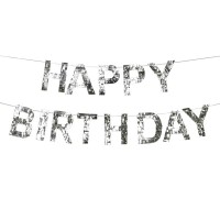 Banner Prata Happy Birthday