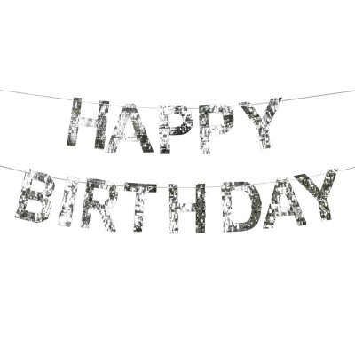 Banner Prata Happy Birthday