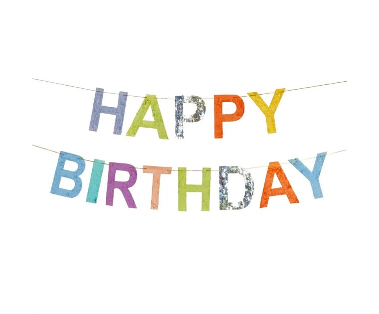 Banner Mix Cores Happy Birthday